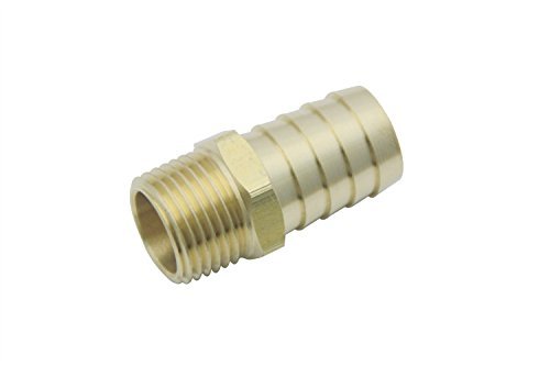 LTWFITTING Brass Barbed Fitting Coupler/Connector 1/2-Inch Male BSPT x 3/4-Inch(19mm) Hose Barb Fuel Gas Water (Pack of 25)