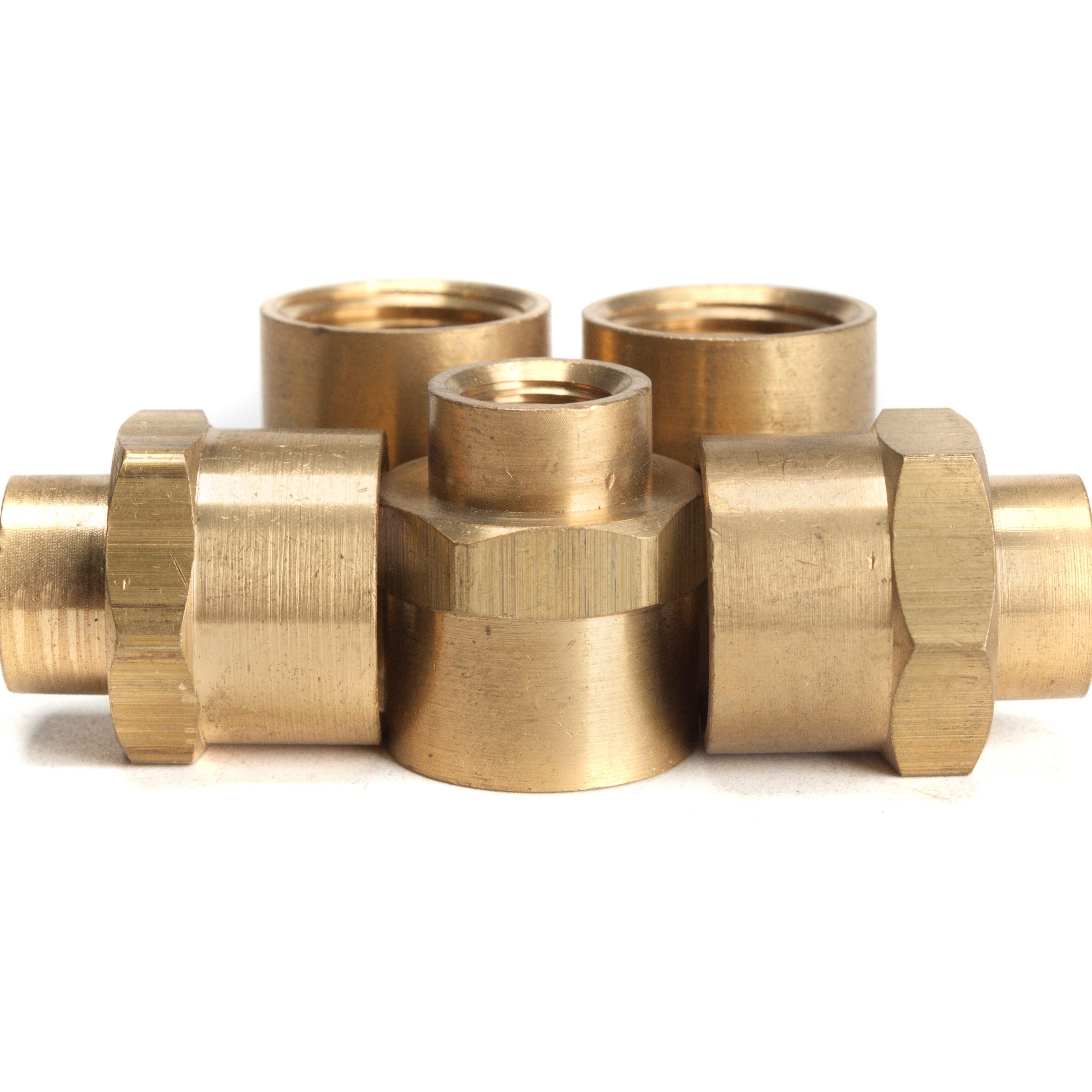 LTWFITTING Brass Pipe Fitting 3/8-Inch x 1/8-Inch Female BSPT Reducing Coupling Water Boat (Pack of 5)