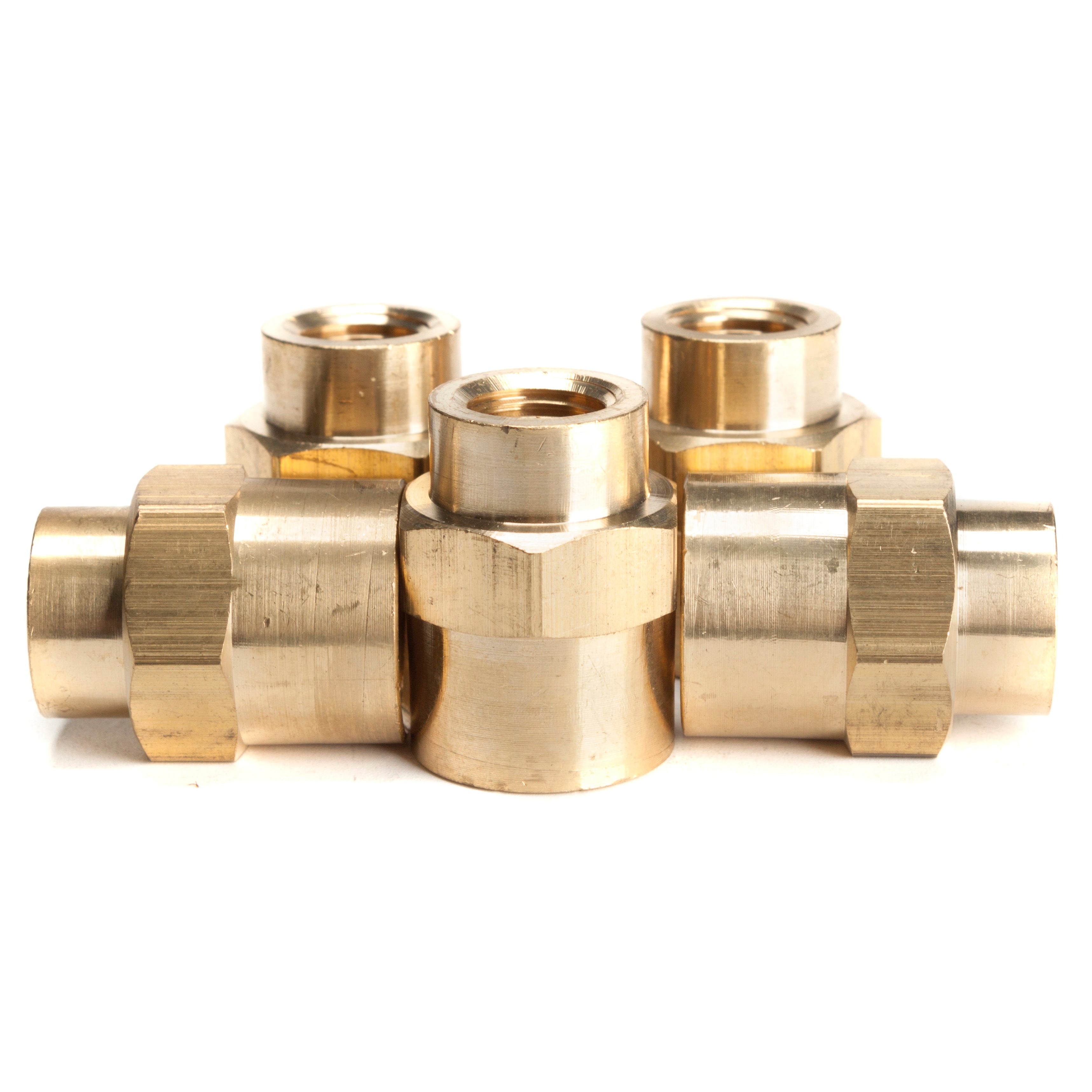 LTWFITTING Brass Pipe Fitting 1/2-Inch x 1/4-Inch Female BSPT Reducing Coupling Water Boat (Pack of 5)