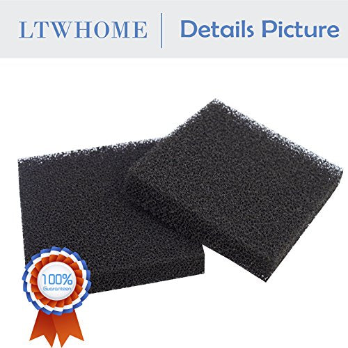 LTWHOME Compatible Carbon Foam Filter Pads Fish Tank Fit for Juwel Standard/Bioflow 6.0 (Pack of 50)