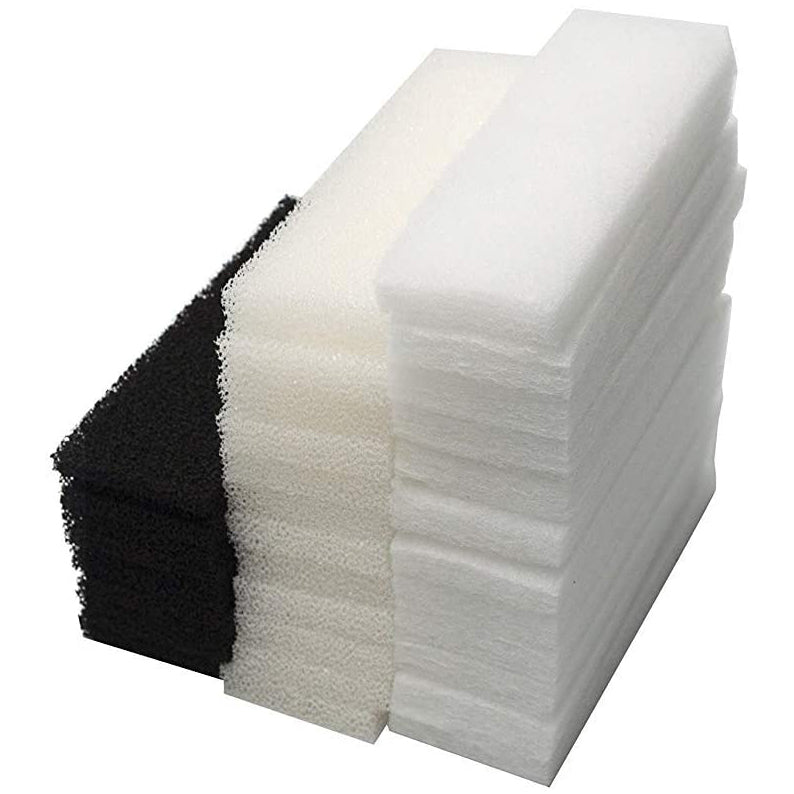 LTWHOME Compatible Foam Carbon Polyester Filter Pads Set Fit for Fluval 3 Plus + Filter(Pack of 36)