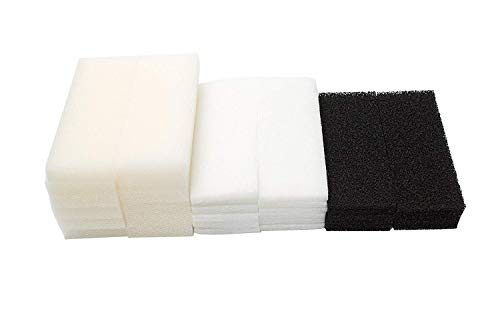 LTWHOME Compatible Foam Carbon Polyester Filter Pads Set Fit for Fluval 4 Plus + Filter(Pack of 36)