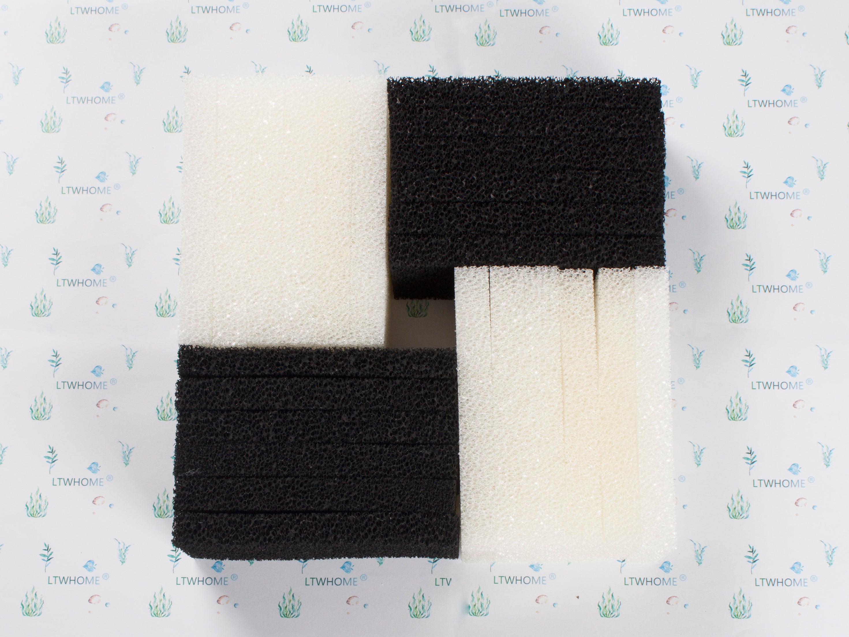 LTWHOME Compatible Foam Filters and Carbon Filters Set Suitable for Interpet PF3 Internal Filter(Pack of 24)