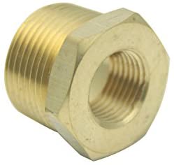 LTWFITTING Brass Pipe Hex Bushing Reducer Fittings 1-Inch Male BSPT x 1/2-Inch Female BSPP (Pack of 5)