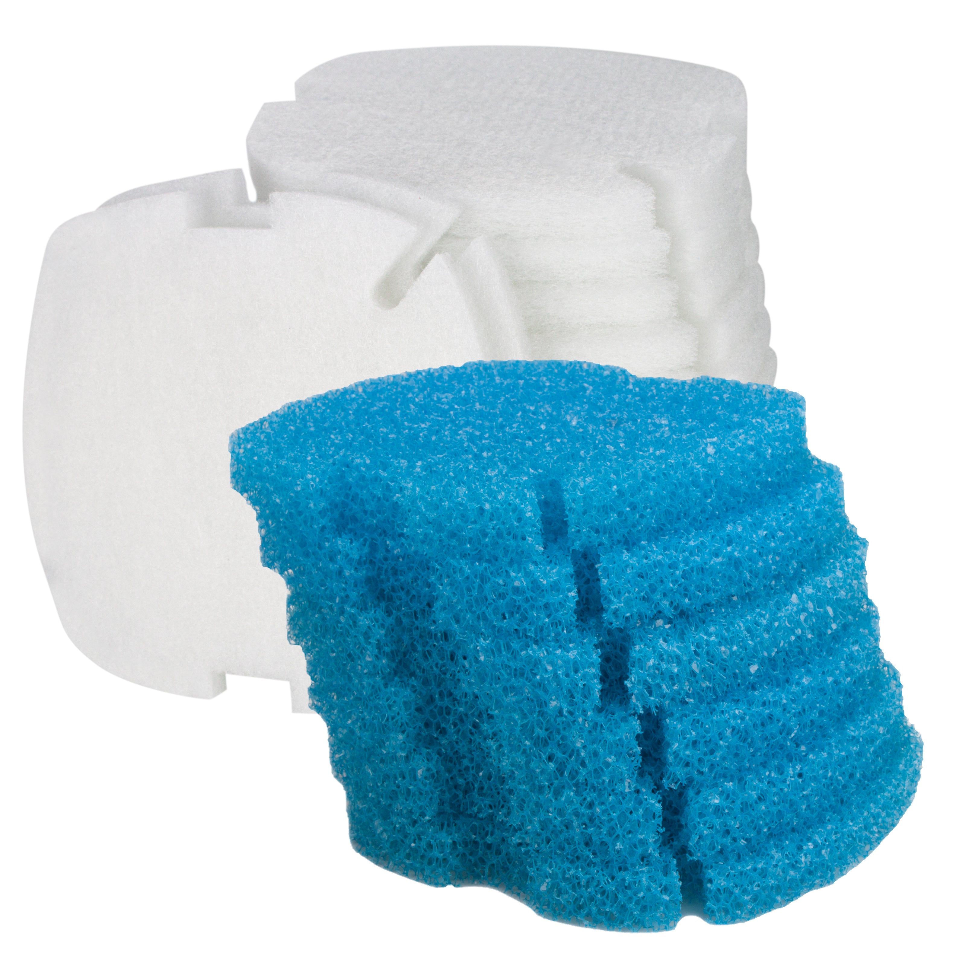 LTWHOME Compatible Blue Coarse Foam and White Filter Floss Replacement for Tetra VX-60 75 90, PVX-75 90 (Pack of 18)