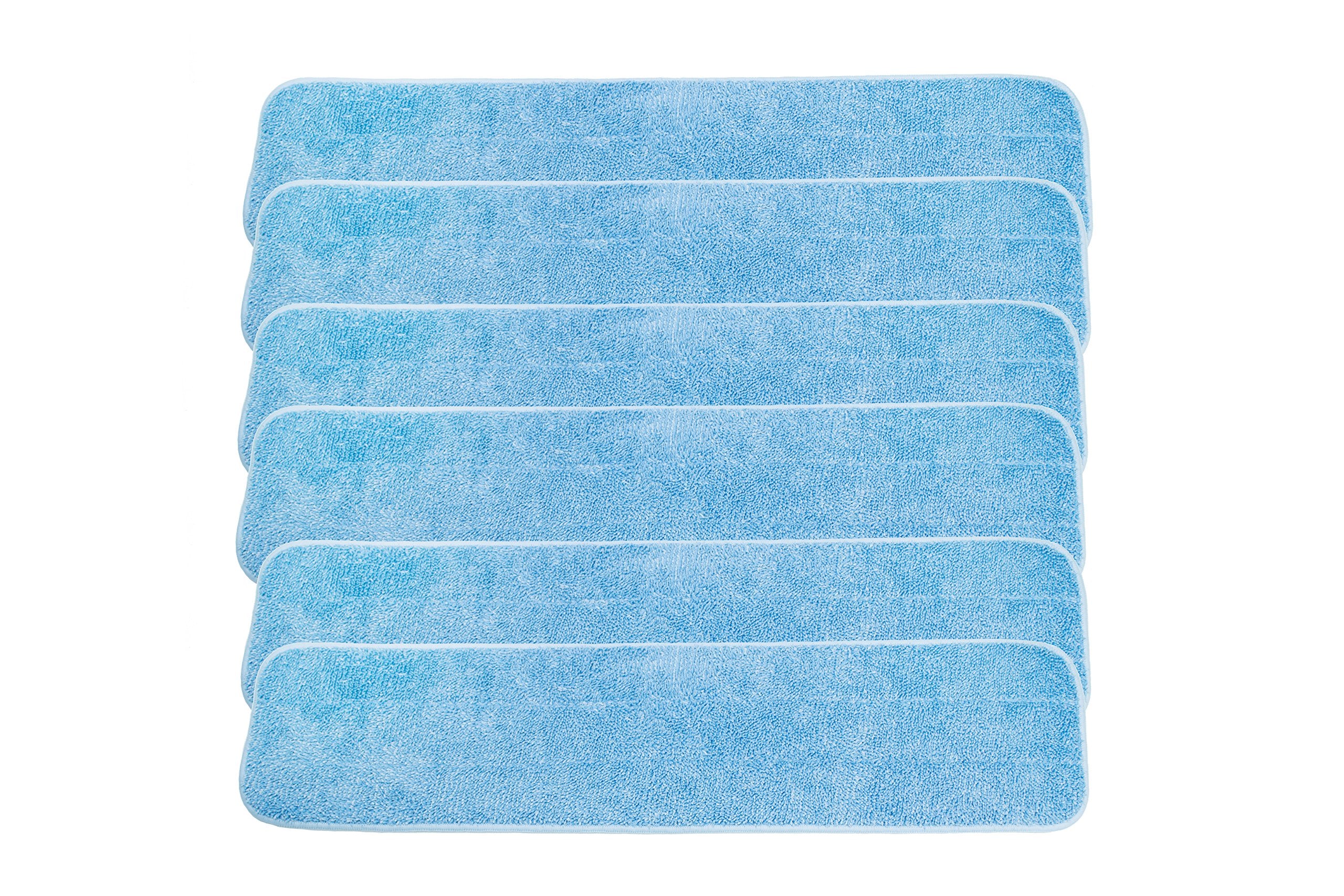 LTWHOME 24 Inch Microfiber Commercial Mop Refill Pads in Blue Fit for Wet or Dry Floor Cleaning (Pack of 6)