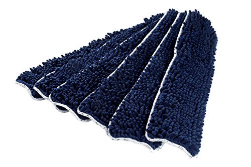 LTWHOME 24 Inch Microfiber Chenille Coral Washable Flat Mop Pad Refills(Pack of 6)