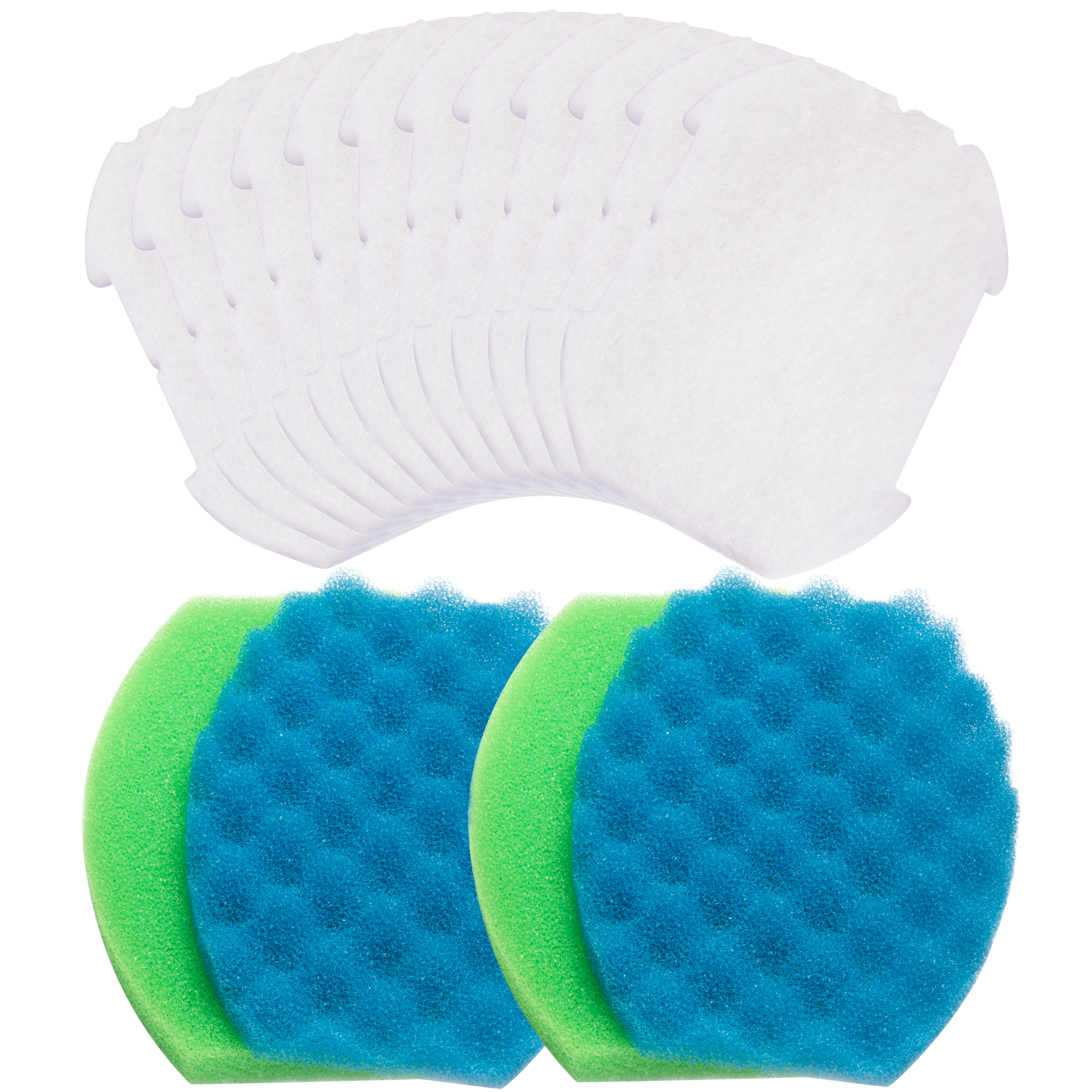 LTWHOME Replacement Foam Pads and Polymer Wool Pads Kit Fits for Blagdon Inpond 5-in-1 6000 and 6-in-1 9000 Filter (Pack of 16)