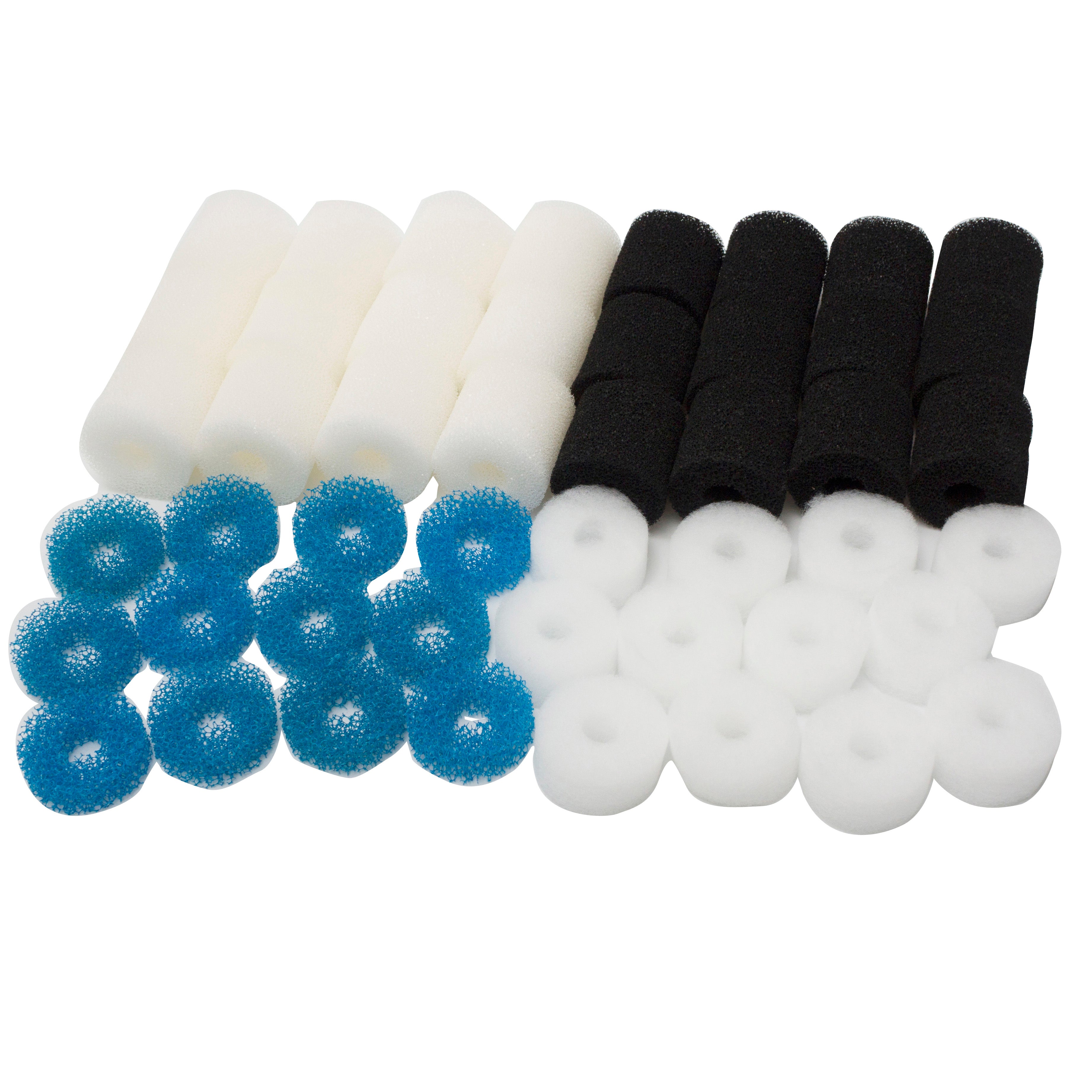 LTWHOME Foam Fine Coarse Carbon Filter Pads Set Fit for Cartridges Aquaball 2208 2210 2212/60 130 180 (Pack of 48)