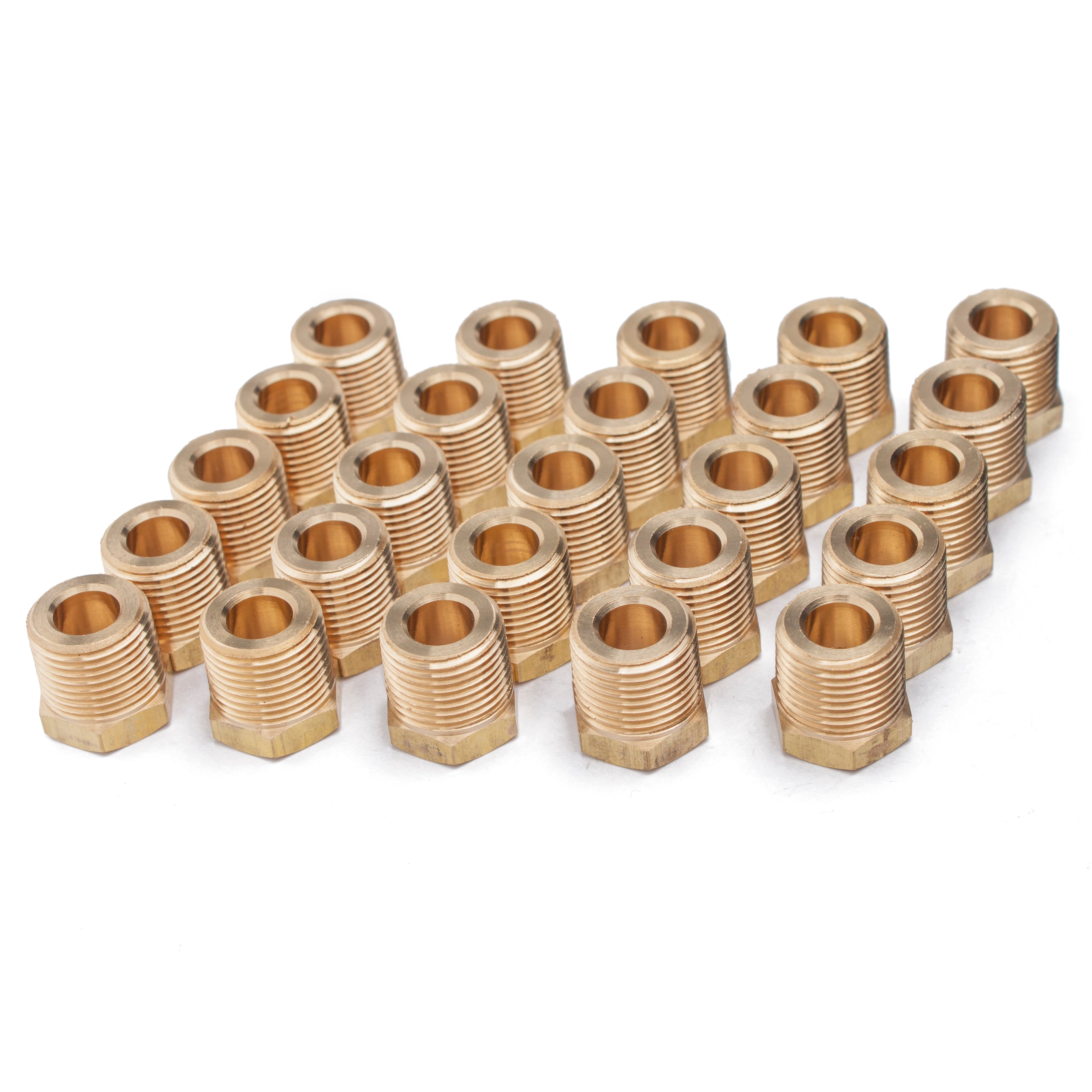 LTWFITTING Brass BSP Pipe Hex Bushing Reducer Fittings 3/8-Inch Male x 1/8-Inch Female BSPP (Pack of 25)