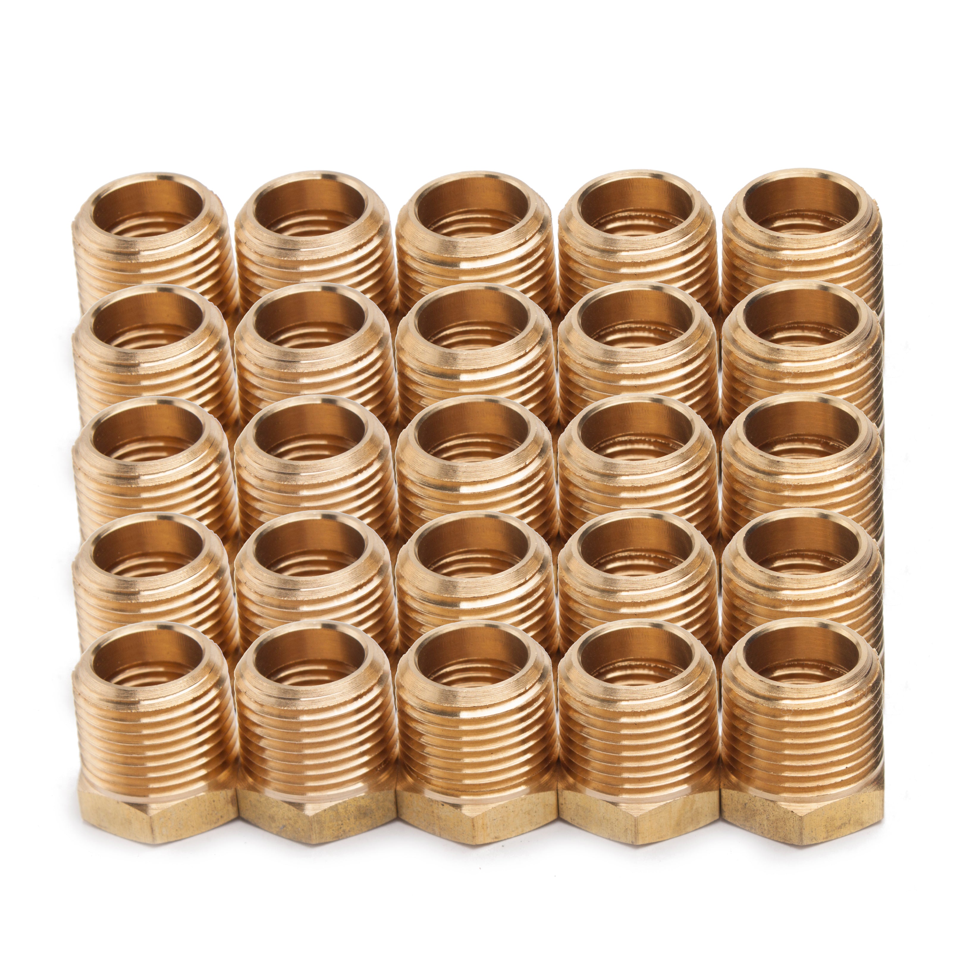 LTWFITTING Brass BSP Pipe Hex Bushing Reducer Fittings 3/8-Inch Male x 1/4-Inch Female BSPP (Pack of 25)