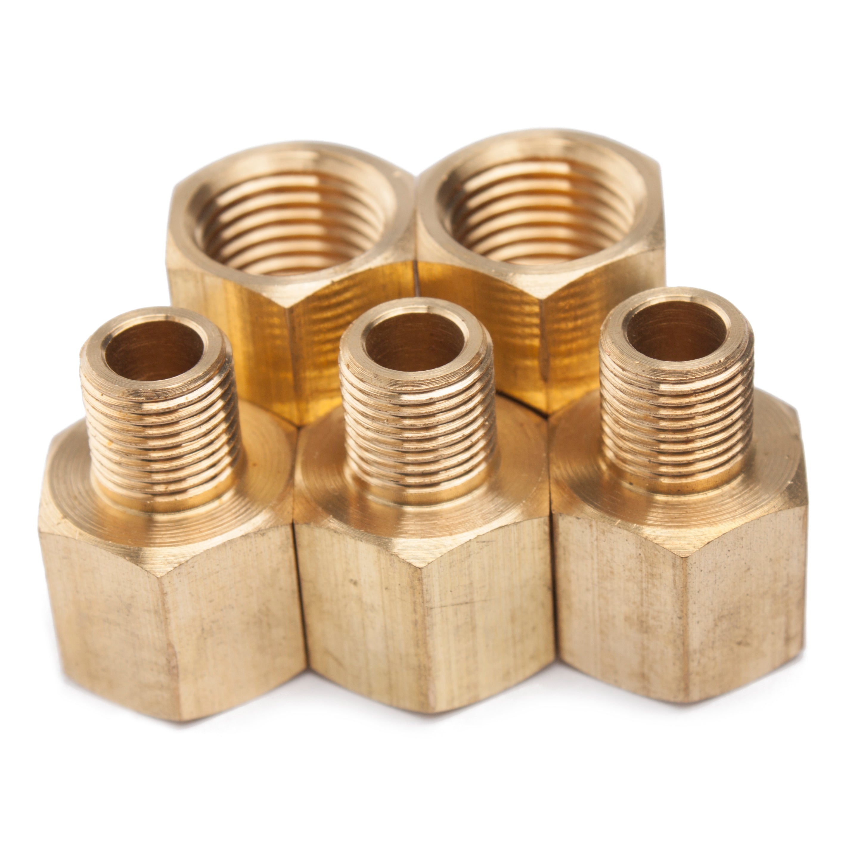 LTWFITTING Brass Pipe 1/4-Inch Female x 1/8-Inch Male BSP Adapter Fuel Gas Air (Pack of 5)