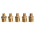 LTWFITTING Brass BSP Pipe Hex Reducing Nipple Fitting 3/8-Inch x 1/8-Inch Male BSPP (Pack of 5)