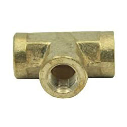 LTWFITTING Brass BSP Pipe Fitting 1/8-Inch Female BSPP Thread Tee Fuel Air (Pack of 5)