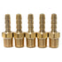 LTWFITTING Brass BSP Barbed Fitting Coupler / Connector 1/8-Inch Male BSPP x 3/16-Inch (5mm)Hose Barb Fuel Gas Water (Pack of 5)