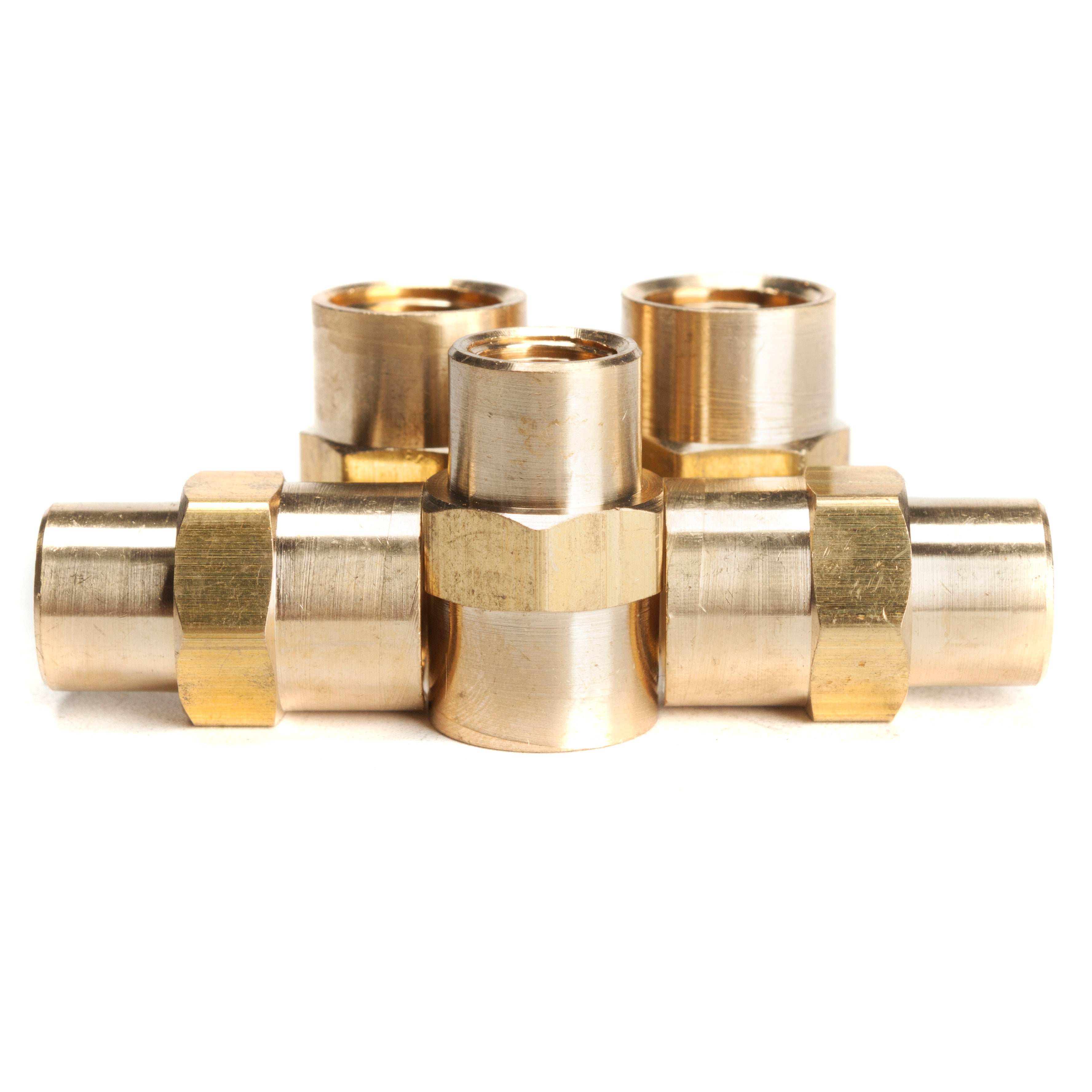 LTWFITTING Brass BSP Pipe Fitting 1/4-Inch x 1/8-Inch Female BSPP Reducing Coupling Water Boat (Pack of 5)