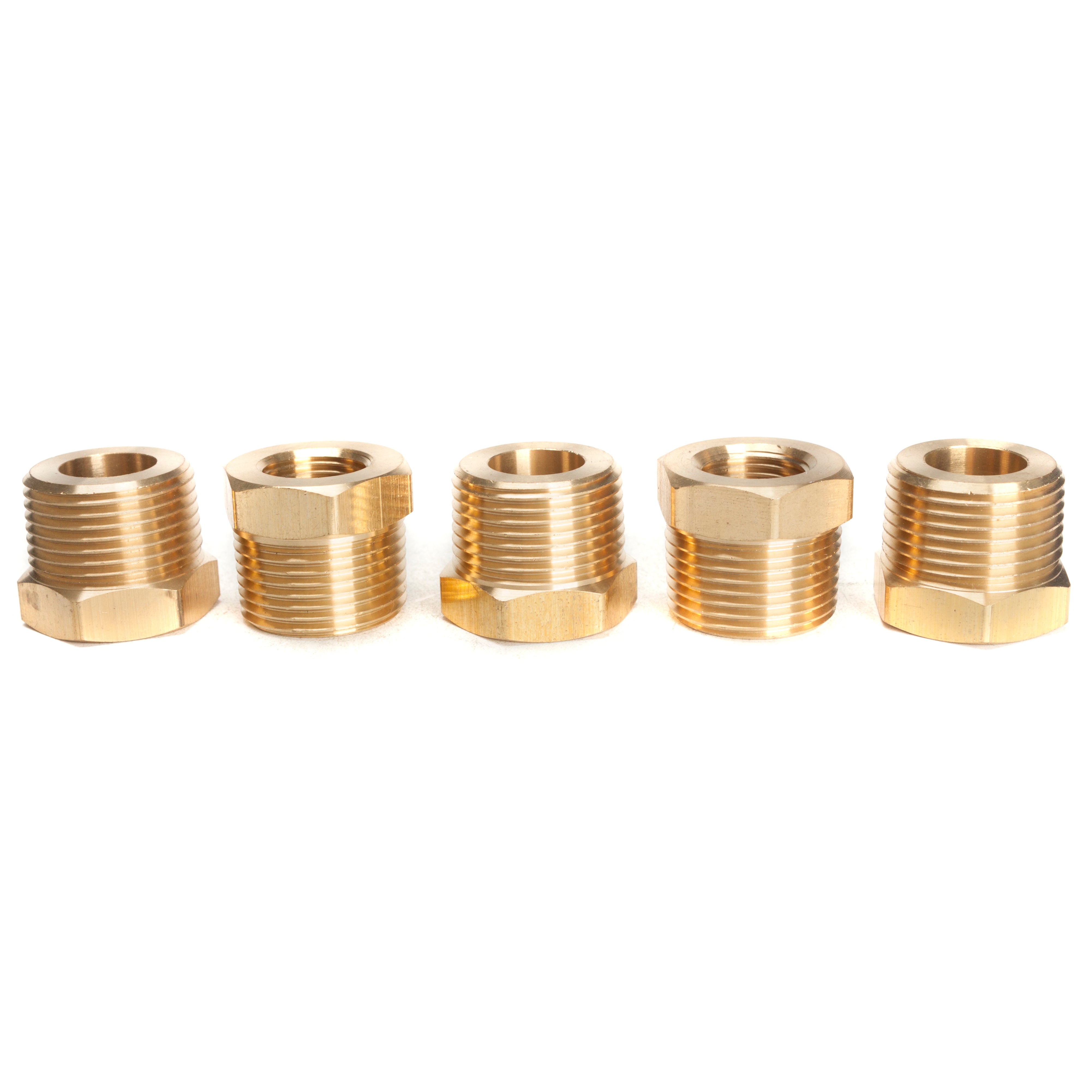 LTWFITTING Brass Pipe Hex Bushing Reducer Fittings 3/4-Inch Male BSPT x 3/8-Inch Female BSPP (Pack of 5)