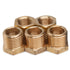 LTWFITTING Brass Pipe Hex Bushing Reducer Fittings 1/2-Inch Male BSPT x 3/8-Inch Female BSPP (Pack of 5)