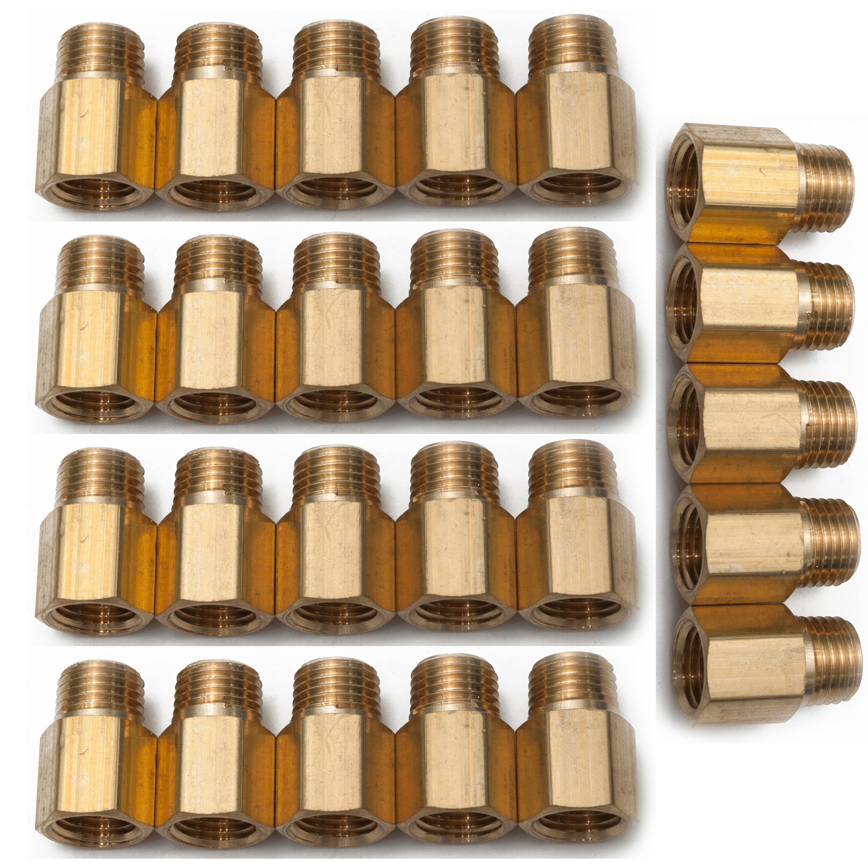 LTWFITTING Brass Pipe 1/4-Inch Female BSPP x 1/4-Inch Male BSPT Adapter Fuel Gas Air (Pack of 25)