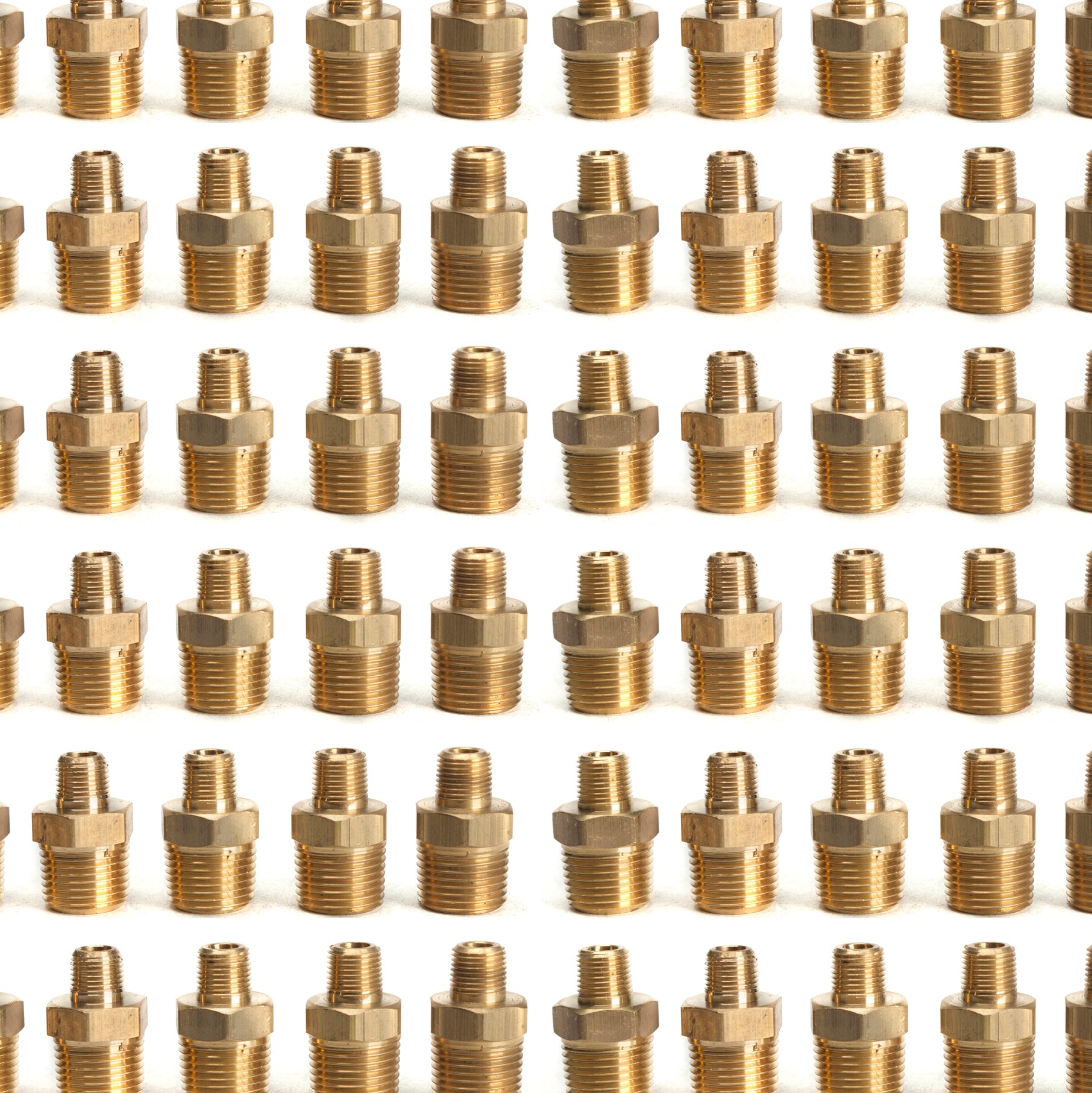 LTWFITTING Brass Pipe Hex Reducing Nipple Fitting 3/8-Inch x 1/8-Inch Male BSPT (Pack of 500)