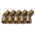 LTWFITTING Brass Pipe 45 Deg 3/8-Inch BSPT Street Elbow Forged Fitting Fuel Air Boat (Pack of 5)