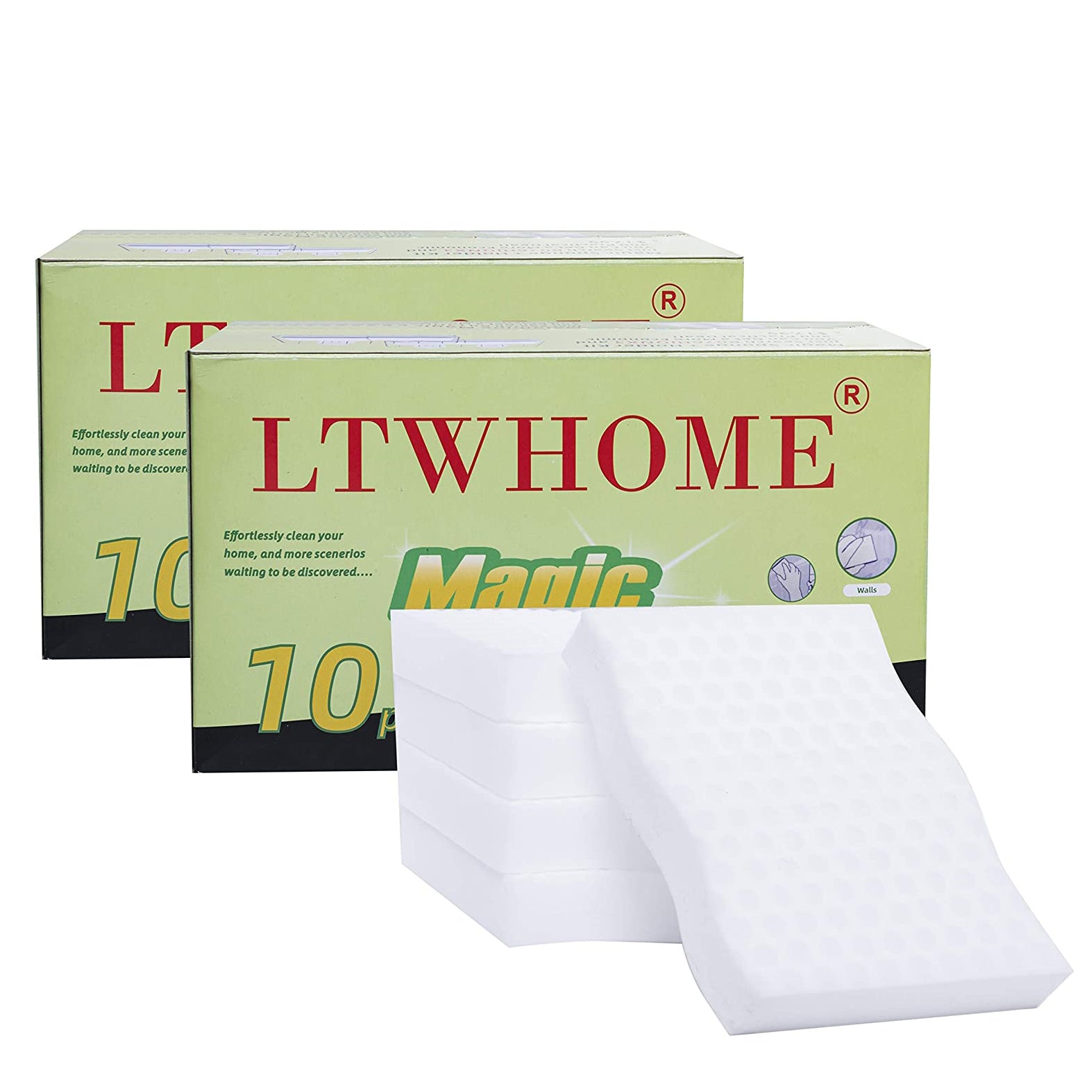 LTWHOME Magic Cleaning Sponge Extra Power Sponges Melamine Foam 115X 90X 20mm (Pack of 20)