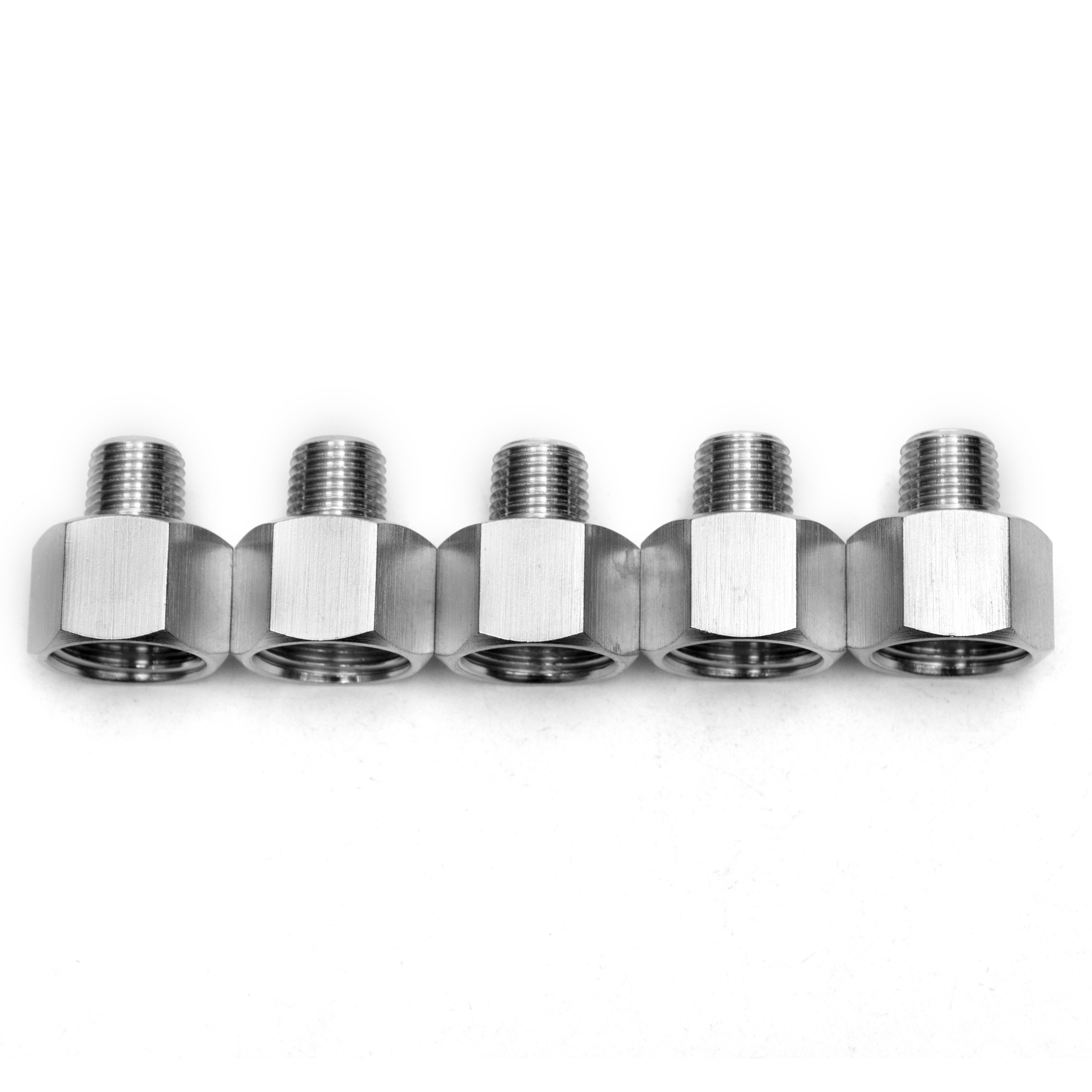 LTWFITTING Stainless Steel 316 Pipe 1/2-Inch Female BSPP x 1/4-Inch Male BSPT Adapter Fuel Gas Air (Pack of 5)