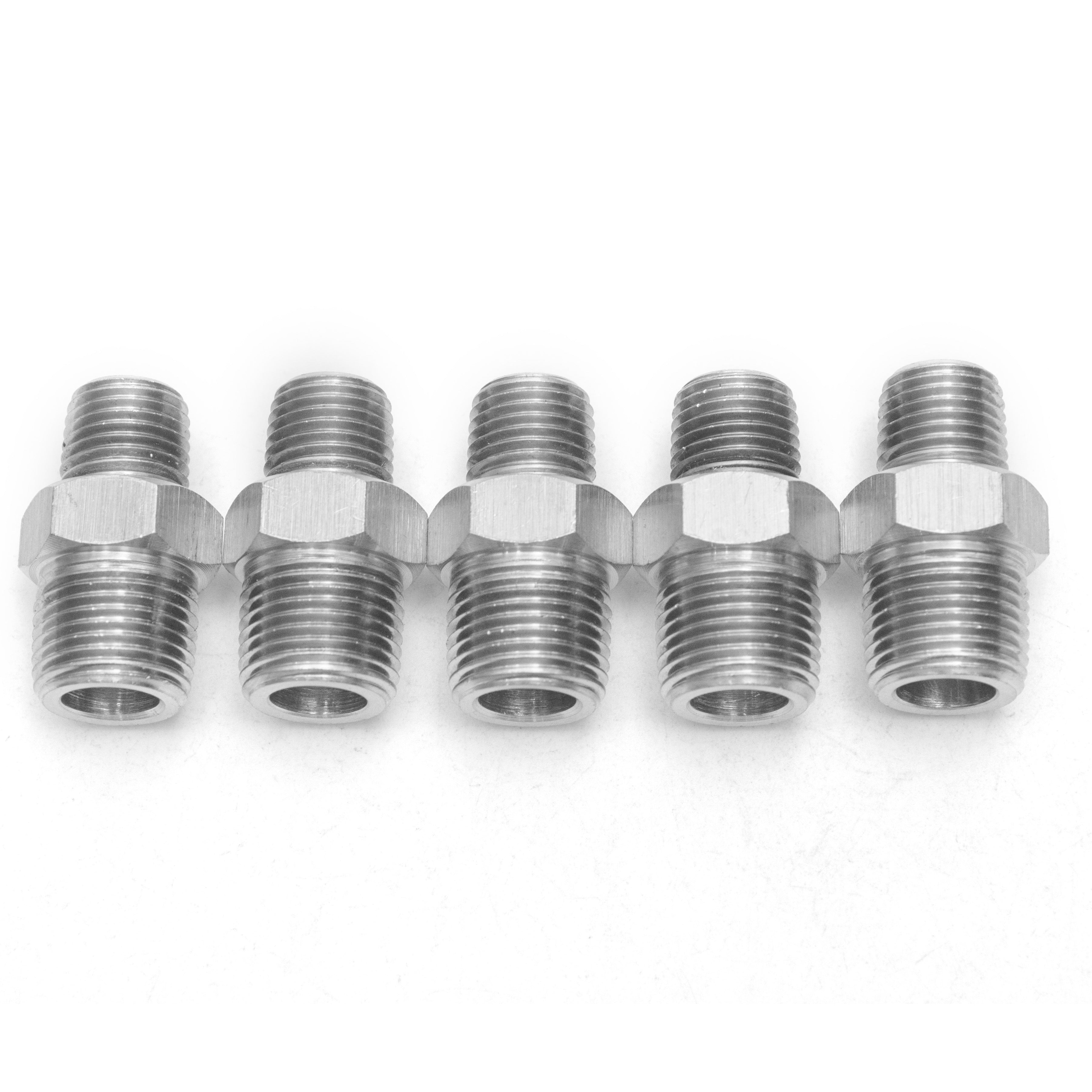 LTWFITTING Stainless Steel 316 Pipe Hex Reducing Nipple Fitting 3/8-Inch x 1/4-Inch Male BSPT (Pack of 5)