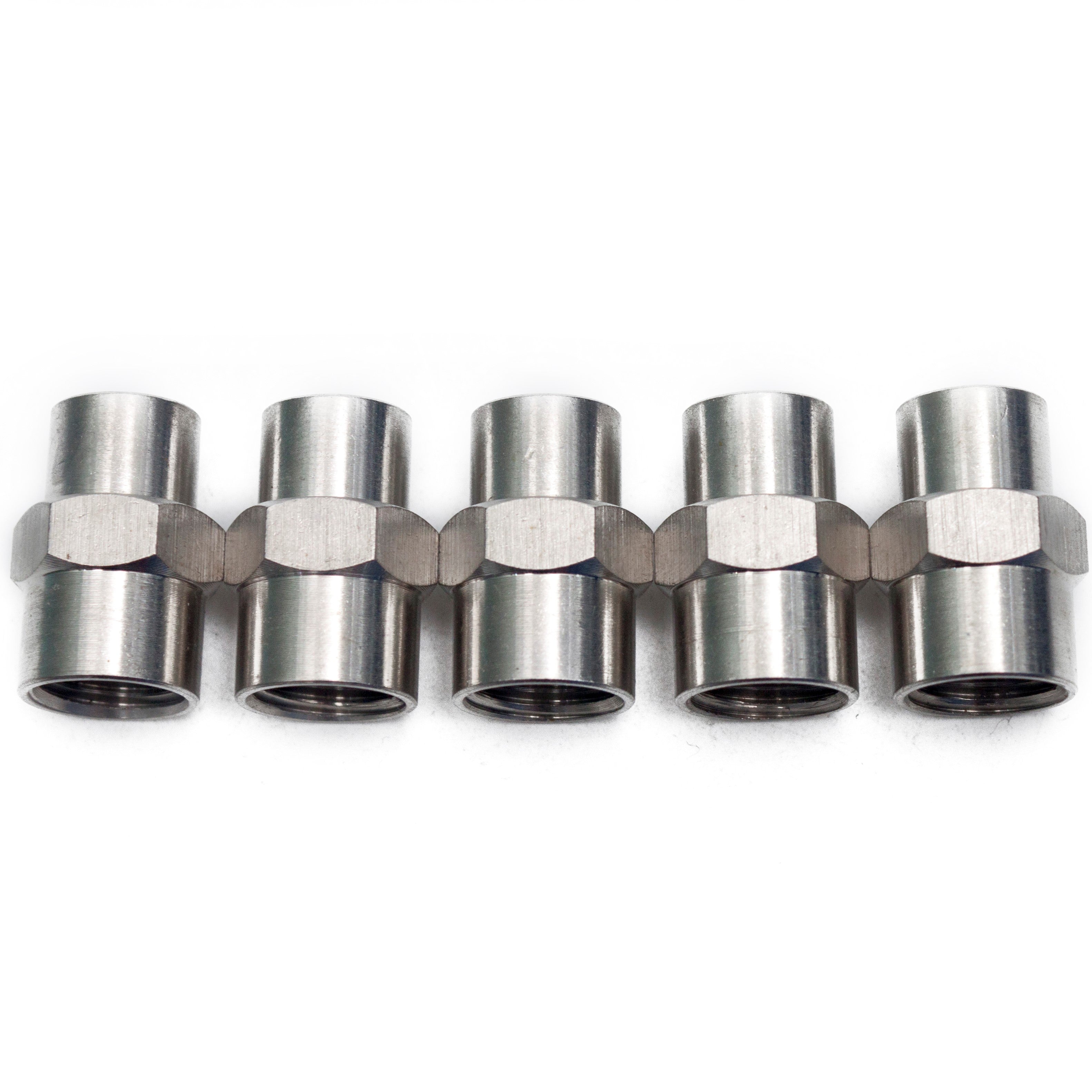 LTWFITTING Stainless Steel 316 BSP Pipe Fitting 1/4-Inch x 1/8-Inch Female BSPP Reducing Coupling Boat Air Fuel (Pack of 5)